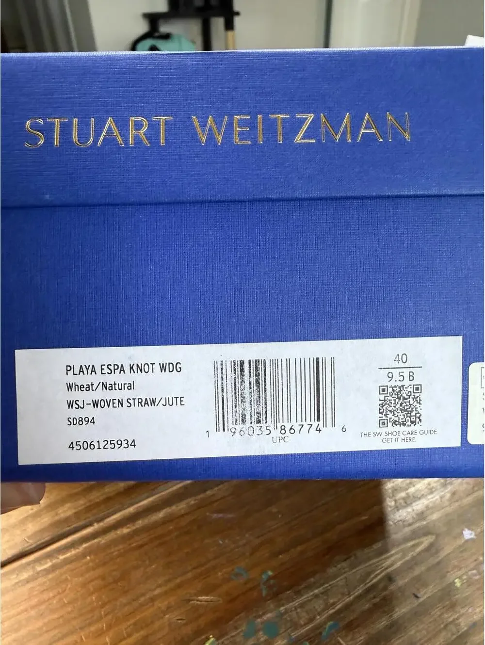 Stuart Weitzman Playa Espa Knot Wedge Sandals Wheat/Natural Size 9.5B - Picture 2 of 14